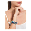 Bracelet 3 Rangs en Perles Bleues et Plaqué Rhodium - vue V2