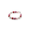 Bracelet 1 Rang en Perles Roses, Cristal et Plaqué Rhodium - vue V3