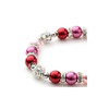 Bracelet 1 Rang en Perles Roses, Cristal et Plaqué Rhodium - vue V4