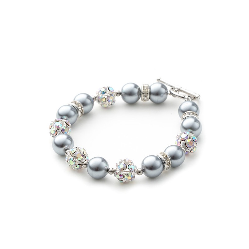 Bracelet 1 Rang en Perles Argent, Cristal et Plaqué Rhodium - vue 3