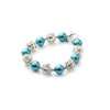 Bracelet 1 Rang en Perles Bleues, Cristal et Plaqué Rhodium - vue V1