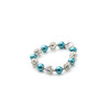 Bracelet 1 Rang en Perles Bleues, Cristal et Plaqué Rhodium - vue V3