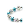 Bracelet 1 Rang en Perles Bleues, Cristal et Plaqué Rhodium - vue V4