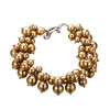 Bracelet Multi Perles Dorées et Plaqué Rhodium - vue V1