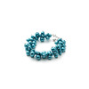 Bracelet Multi Perles Bleues et Plaqué Rhodium - vue V2