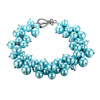 Bracelet Multi Perles Bleu Ciel et Plaqué Rhodium - vue V1