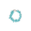 Bracelet Multi Perles Bleu Ciel et Plaqué Rhodium - vue V2