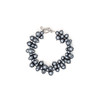 Bracelet Multi Perles Gris Argent et Plaqué Rhodium - vue V1