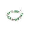 Bracelet 1 Rang en Perles Vertes, Cristal et Plaqué Rhodium - vue V1