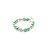 Bracelet 1 Rang en Perles Vertes, Cristal et Plaqué Rhodium - vue V3
