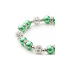 Bracelet 1 Rang en Perles Vertes, Cristal et Plaqué Rhodium - vue V4
