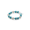 Parure Bracelet et Boucles d'oreilles Perles Bleues, Cristal et Plaqué Rhodium - vue V2