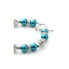 Parure Bracelet et Boucles d'oreilles Perles Bleues, Cristal et Plaqué Rhodium - vue V3