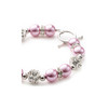 Parure Collier, Bracelet et Boucles d'oreilles Perles Roses, Cristal et Plaqué Rhodium - vue V4