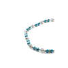 Parure Collier, Bracelet et Boucles d'oreilles Perles Bleues, Cristal et Plaqué Rhodium - vue V2