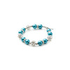 Parure Collier, Bracelet et Boucles d'oreilles Perles Bleues, Cristal et Plaqué Rhodium - vue V3