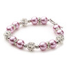 Parure Bracelet et Boucles d'oreilles en Perles Roses, Cristal - vue V2