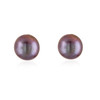 Boucles d'oreilles en Perles de culture Noir AAA et Argent 925 - vue V1