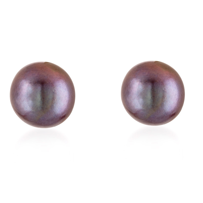 Boucles d'oreilles en Perles de culture Noir AAA et Argent 925