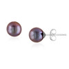 Boucles d'oreilles en Perles de culture Noir AAA et Argent 925 - vue V2