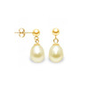 Boucles d'Oreilles Femme pendantes Perles de Culture Dorées et or jaune 750/1000 - vue V1