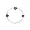 Bracelet Femme 3 Perles de Tahiti Cerclees noires 9 mm en Argent 925/1000 - vue V1