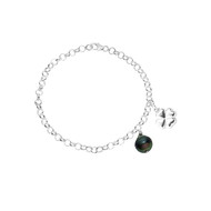 Bracelet Femme Perle de Tahiti noire et Etoile Argent 925/1000