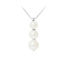 Collier Femme en Argent Massif 925/1000 et 3 Perles de Culture d'eau douce Blanches - vue V1