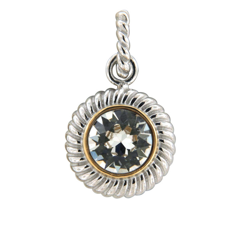 Pendentif Femme Cercle orné de cristal de Swarovski Blanc et Argent 925/1000