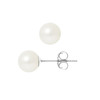 Boucles d'Oreilles Perles de Culture d'eau douce Blanches 7.5 mm et or Blanc 750/1000 - vue V1