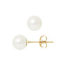 Boucles d'Oreilles Perles de Culture d'eau douce Blanches 7.5 mm et or jaune 750/1000 - vue V1