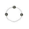 Bracelet 3 Perles de Tahiti 9 mm en Argent 925/1000 - vue V1