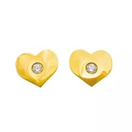 Boucles d'oreilles Brillaxis coeur strass or jaune