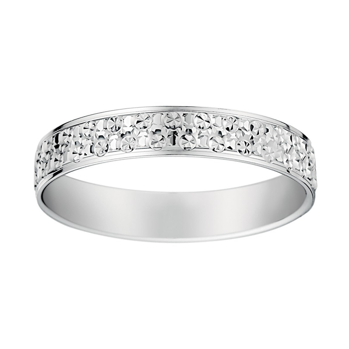 Alliance effet diamanté or blanc 18 carats