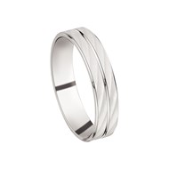 Alliance moderne confort or blanc 18 carats