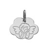 Médaille Brillaxis ange nuage or blanc 9 carats - vue V1