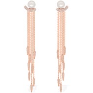 Boucles d'oreilles APM Monaco Couronne longues roses Collection Pink Spikes