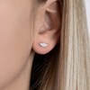 Boucles d'oreilles Brillaxis Plumes argent - vue V2