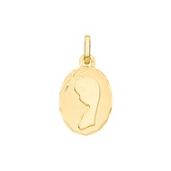 Médaille ovale Brillaxis vierge
or jaune 9 carats