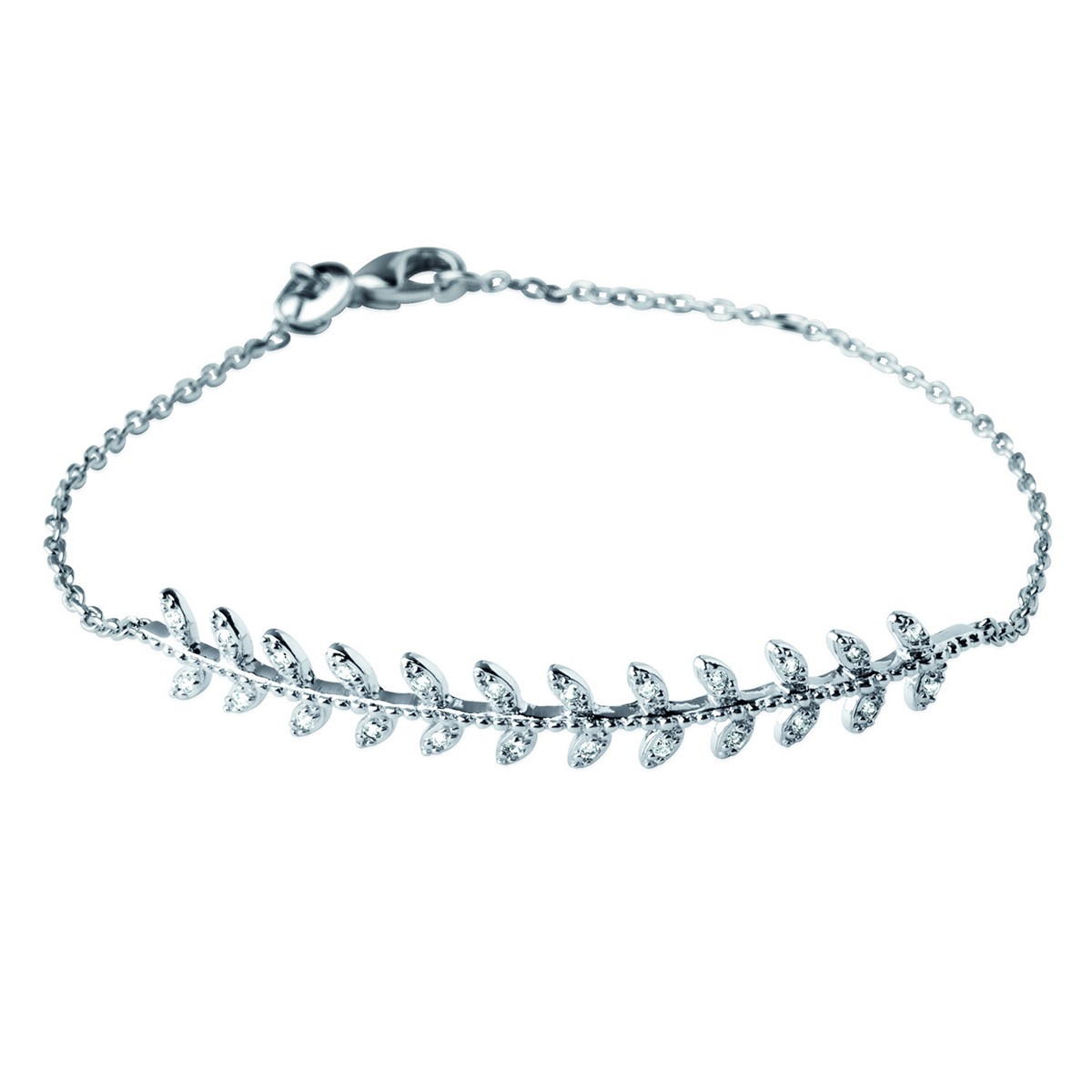 Bracelet Brillaxis argent fine feuille