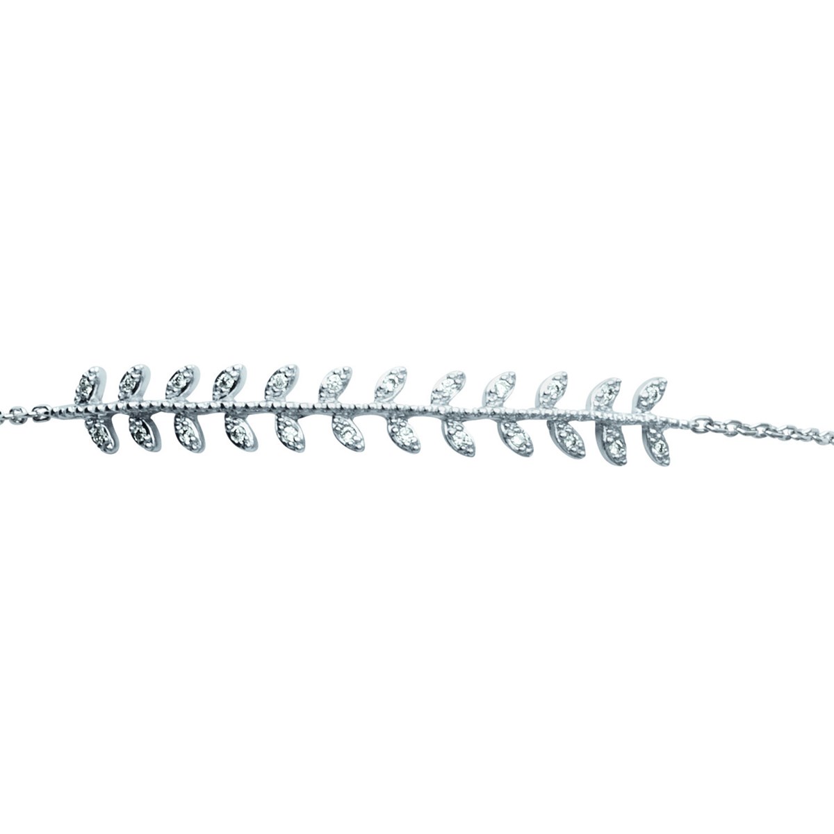 Bracelet Brillaxis argent fine feuille - vue 3