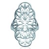 Bague Brillaxis argent motif floral - vue V1
