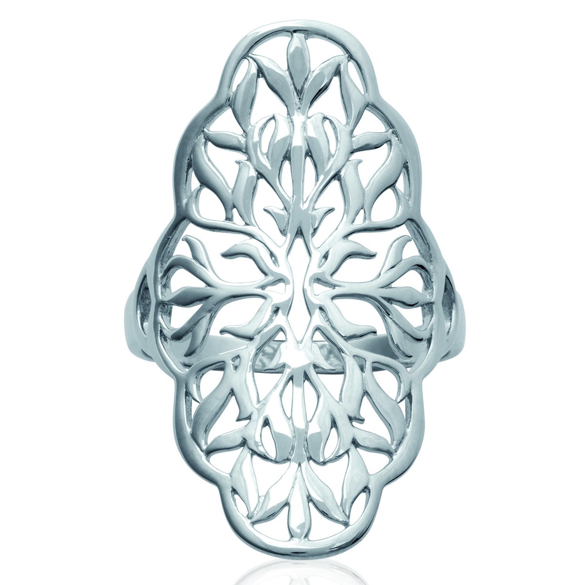 Bague Brillaxis argent motif floral