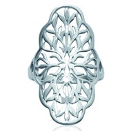 Bague Brillaxis argent motif floral