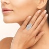 Bague Brillaxis argent motif floral - vue V2
