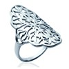 Bague Brillaxis argent motif floral - vue V3