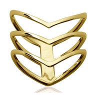 Bague Brillaxis triple V dorée