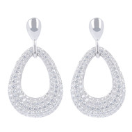 Boucles d'oreilles 950 Milano gouttes empierrées Collection Nuova