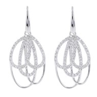 Boucles d'oreilles 950 Milano argent motif empierré Collection Nuova Milanese