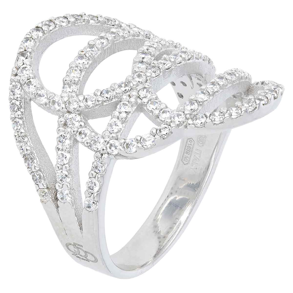 Bague 950 Milano argent motif ajouré empierré
Collection Nuova Milanese - vue 2